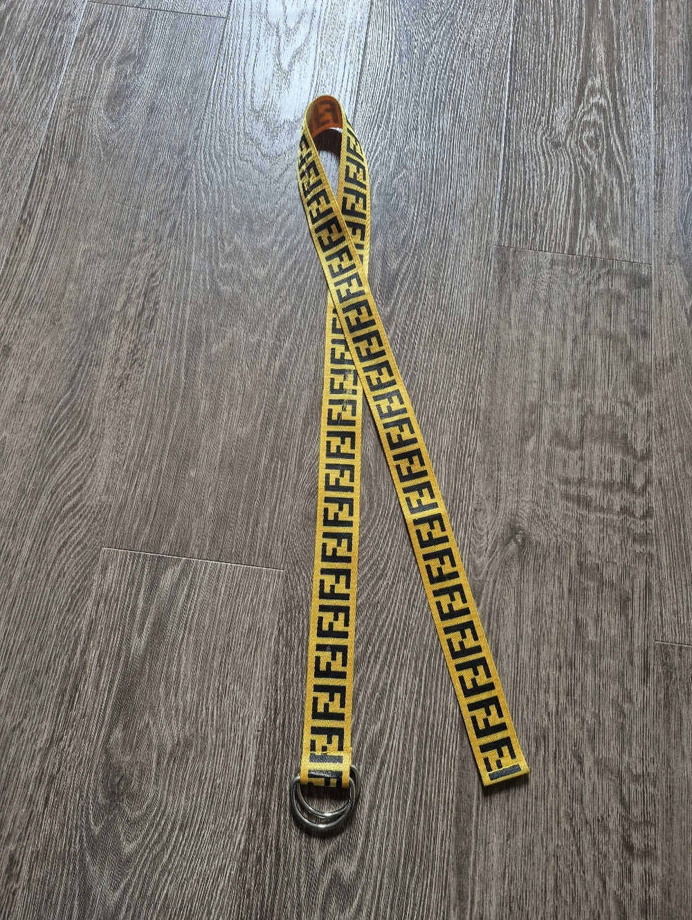 Yellow and Black FF Logo Unisex Webbing Belt - Picture 4 of 5